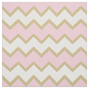 Gold Pink Zickzack Baby Girl Stoff