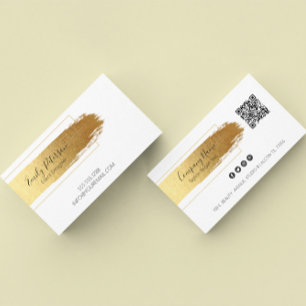 Gold Pinselstrich, moderne Design-Visitenkarte Visitenkarte