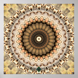 Gold plätschert Mandala 2 Poster
