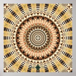Gold plätschert Mandala Poster