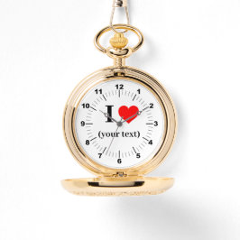 Gold Pocket Watch - Custom I Heart Armbanduhr