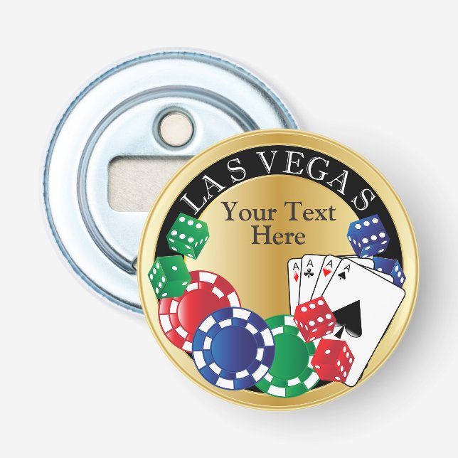 Gold Poker Night | DIY Text Flaschenöffner (Vorderseite)