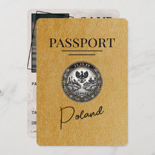 Gold Poland Passport Save the Date