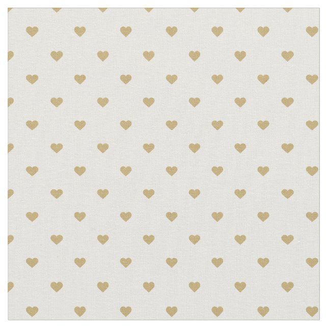 Gold Polka Dot Hearts Stoff (Nahaufnahme)