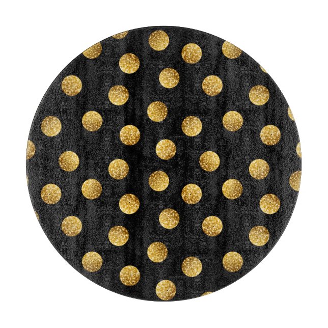 Gold Polka Dot: Nahtlos funkeln. Schneidebrett (Vorderseite)