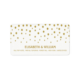 Gold Polka Dot - White & Gold - Hochzeit Adressaufkleber