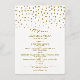 Gold Polka Dot - White & Gold - Hochzeit Menükarte