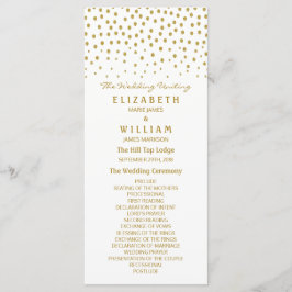 Gold Polka Dot - White & Gold - Hochzeitsprogramm Programm
