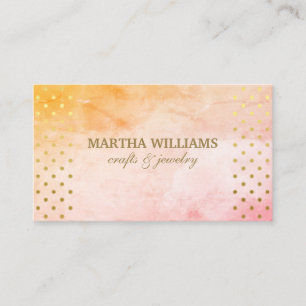 Gold Polka Dots Muster   Wasserfarbe Stilvoll Visitenkarte