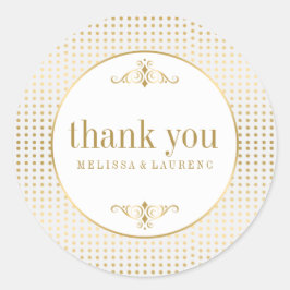 Gold Polka Dots Vielen Dank Sticker