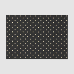 Gold Polka Punkte auf einem schwarzen Hintergrund Seidenpapier