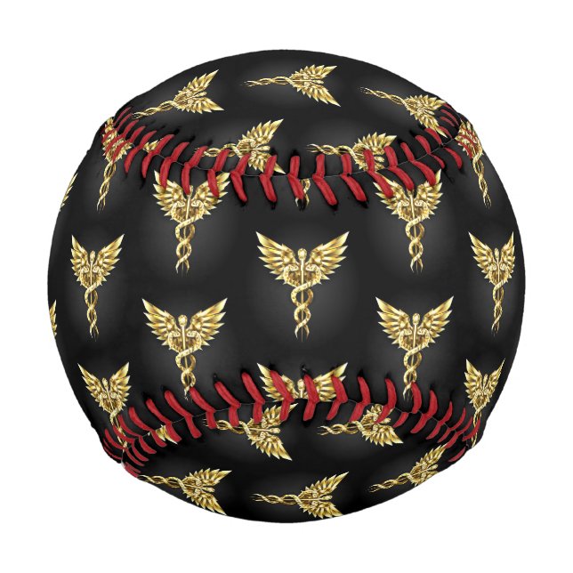 Gold Polygonal Symbol Caduceus Baseball (Vorderseite)