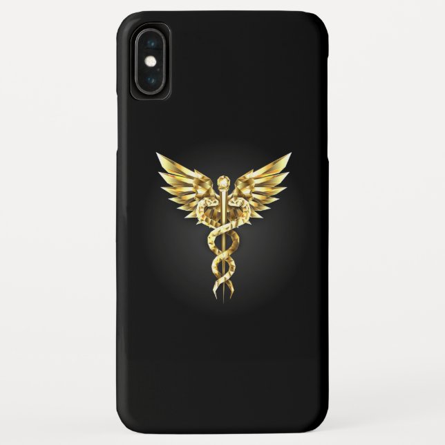 Gold Polygonal Symbol Caduceus Case-Mate iPhone Hülle (Rückseite)