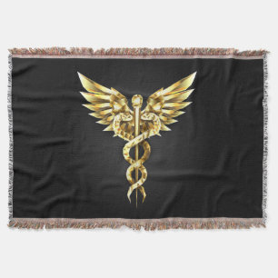 Gold Polygonal Symbol Caduceus Decke
