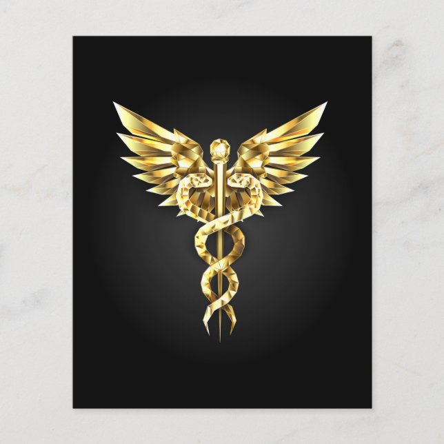 Gold Polygonal Symbol Caduceus Flyer (Vorne)