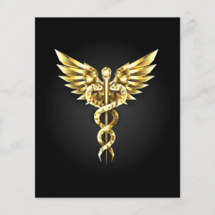 Gold Polygonal Symbol Caduceus Flyer