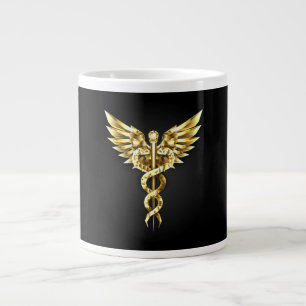 Gold Polygonal Symbol Caduceus Jumbo-Tasse