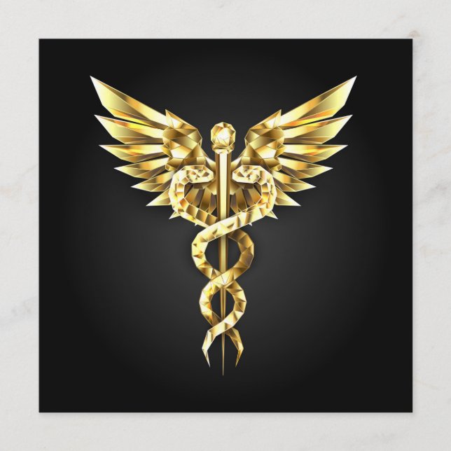 Gold Polygonal Symbol Caduceus Programm (Vorderseite)