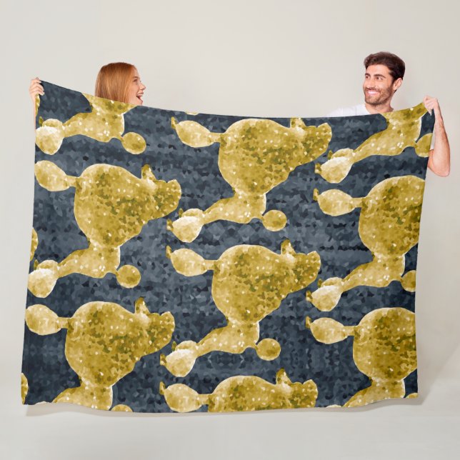 Gold Poodle Night Gray Fleecedecke (Beispiel)