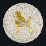 Gold Poodle Yellow Diamond Hour Minute Hand Große Wanduhr<br><div class="desc">Poodle Sammlung von Leonbience. Haben Sie Fragen oder benötigen Sie Hilfe bei der Suche nach einem Produkt,  das einem Set entspricht? Meldung an leonbience@rogers.com</div>