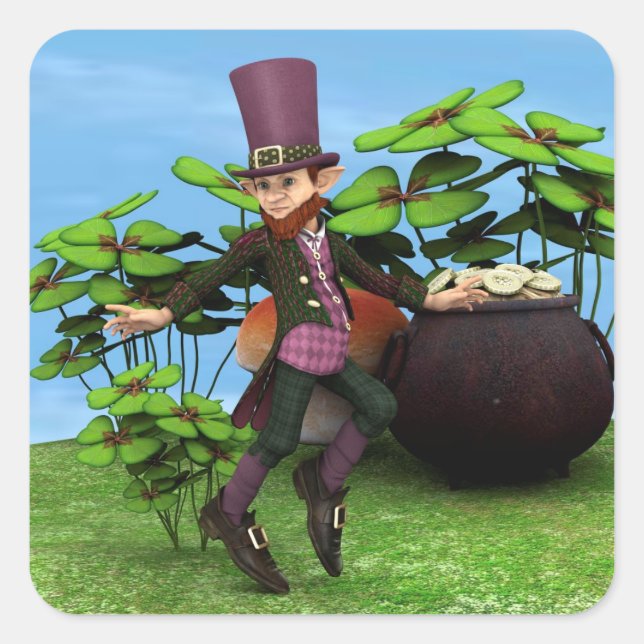 Gold-Pot Quadratischer Aufkleber (Vorderseite)