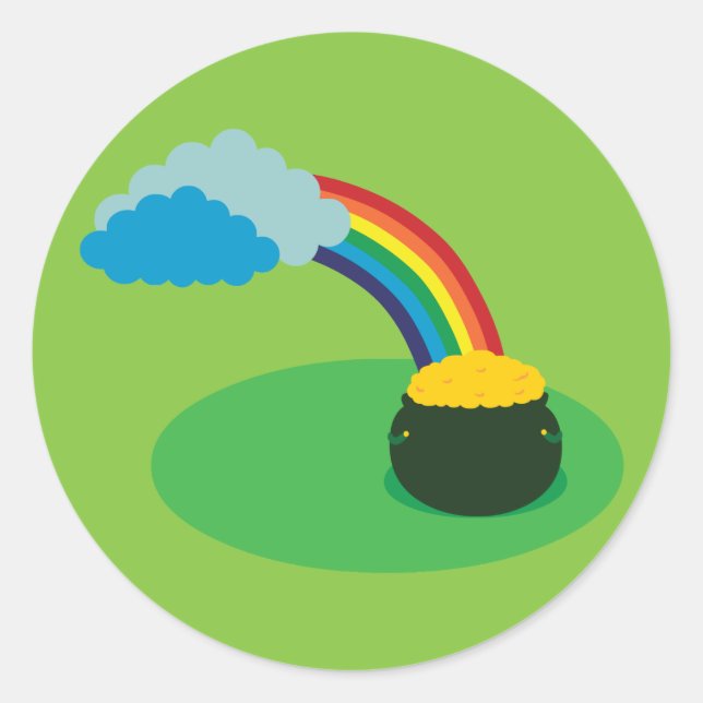 Gold-Pot Runder Aufkleber (Vorderseite)