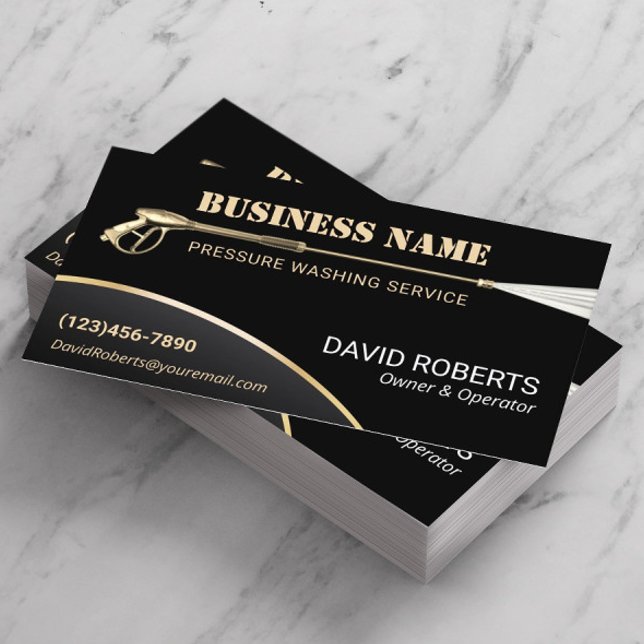 Gold Power Washer Pressure Waschhaus Reinigung Visitenkarte (Von Creator hochgeladen)