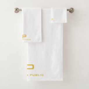 Gold Premier nom Monogramme Modèle tendance Blanc