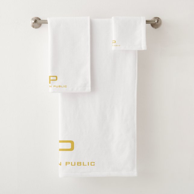 Gold Premier nom Monogramme Modèle tendance Blanc (En situation)