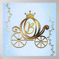 Gold Princess Carriage Blue Storybook Personalisie