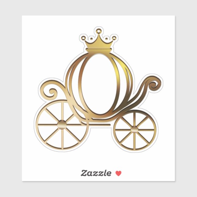 Gold Princess Carriage Blue Storybook Royal Aufkleber (Blatt)