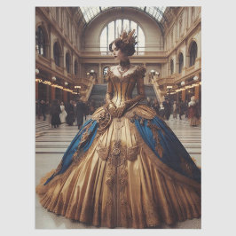 Gold Princess Steampunk Viktorianisch Decoupage Seidenpapier