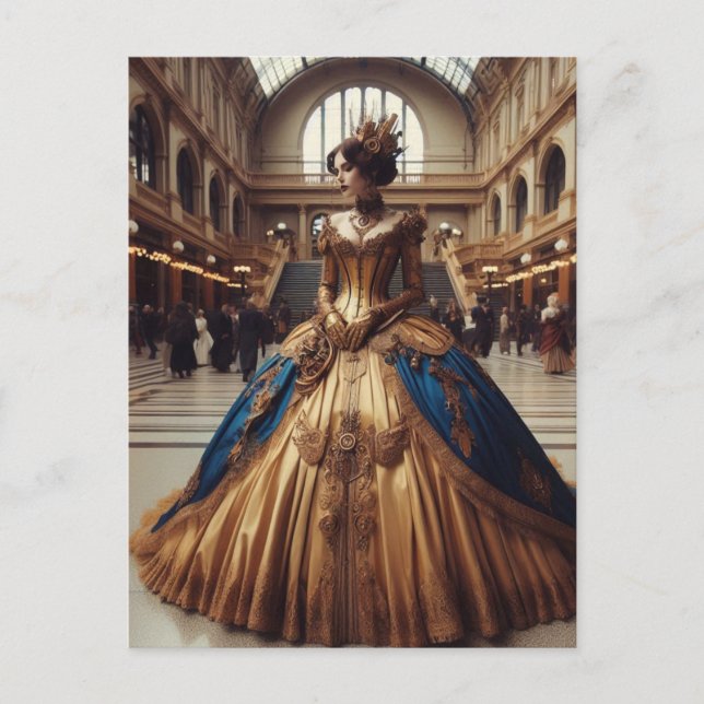 Gold Princess Steampunk Viktorianisch Industrial Postkarte (Vorderseite)