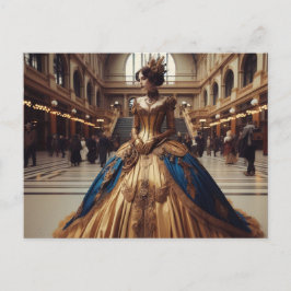Gold Princess Steampunk Viktorianisch Postkarte