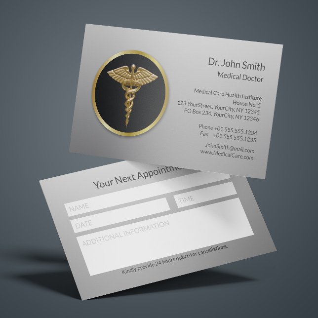 Gold Professional Medical Caduceus Notes Box Terminkarte (Von Creator hochgeladen)
