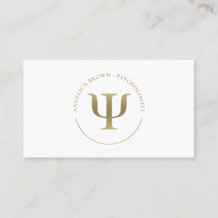 Gold Psychologe Psi Symbol Business Card Visitenkarte