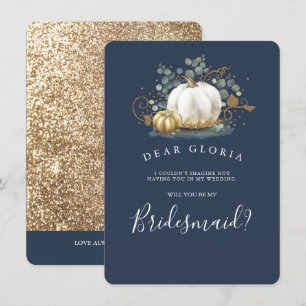 Gold Pumpkin Hochzeit im Herbst Bridesmaid Vorschl Einladung