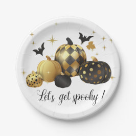 Gold Pumpkin Lasst uns ein kurzes Halloween bekomm Pappteller