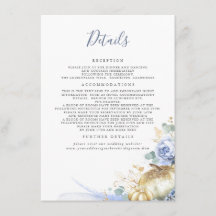 Gold Pumpkins Dusty Blue Floral Wedding Details