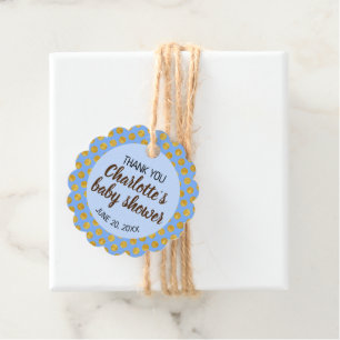 Gold Punkte auf blaue Babydusche danke Geschenkanhänger