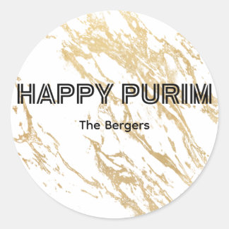 Gold Purim Etikett Runder Aufkleber