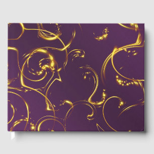 gold purple Wedding guestbook, festive decor Gästebuch