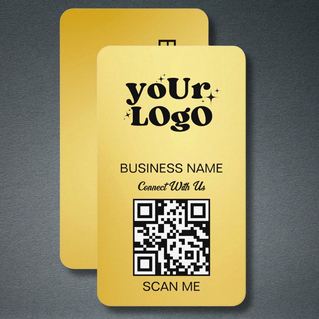Gold QR Code Business-Logo | Black Gold Modern Visitenkarte (Von Creator hochgeladen)
