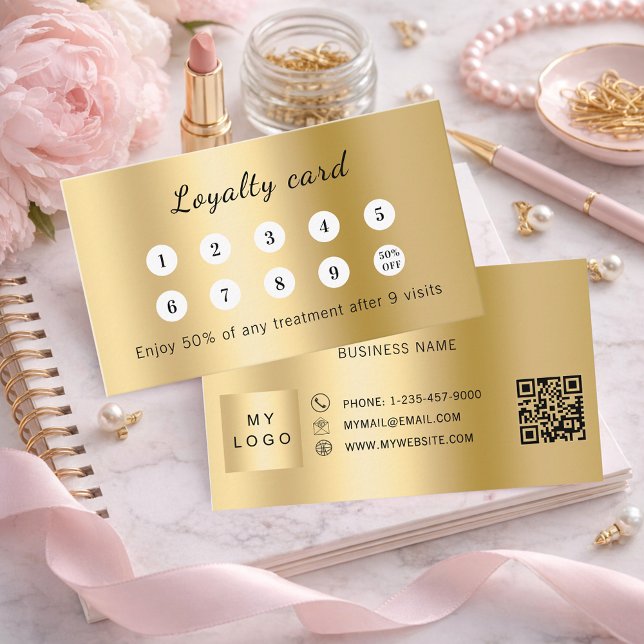 Gold-QR-Code-Geschäftslogo Treuekarte (Von Creator hochgeladen)