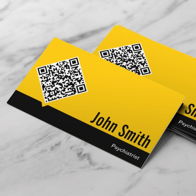 Gold QR Code Psychiatrist Business Card Visitenkarte (Von Creator hochgeladen)