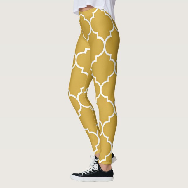 Gold Quatrefoil Pattern Leggings (Links)