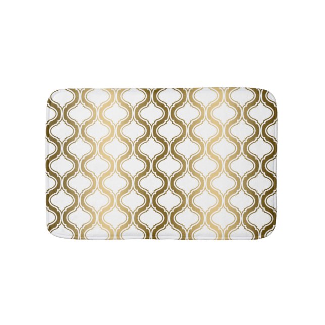 Gold-Quatrefolie im weißen Hintergrund Badematte (Vorderseite)