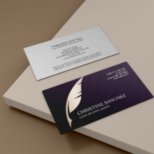 Gold Quill Pen Lila ÖFFENTLICHE NOTARY SINGNING AG Visitenkarte