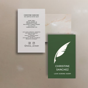 Gold Quill Pen ÖFFENTLICHES NOTARY SINGNING AGENT  Visitenkarte