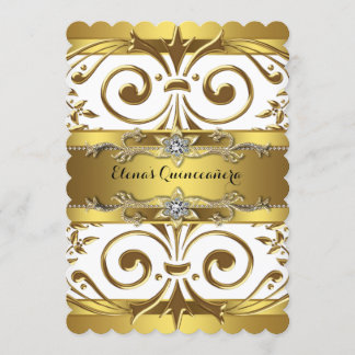 Gold Quinceanera Einladung